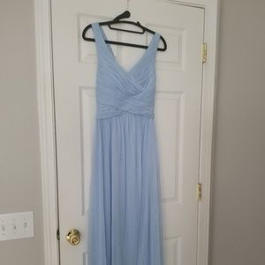 Ice Blue David's Bridal Crossback Dress